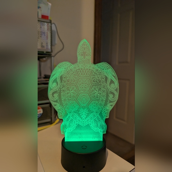 Modern Patterned Turtle 3D LED Night Light with Remote Control - USB Powered - Picture 3 of 8